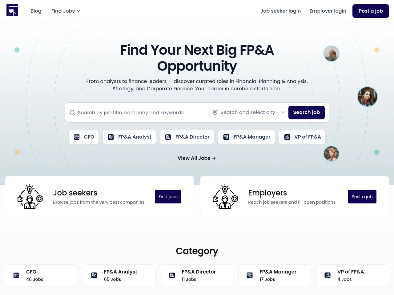 FP&A Jobs screenshot FP&A Jobs website screenshot
