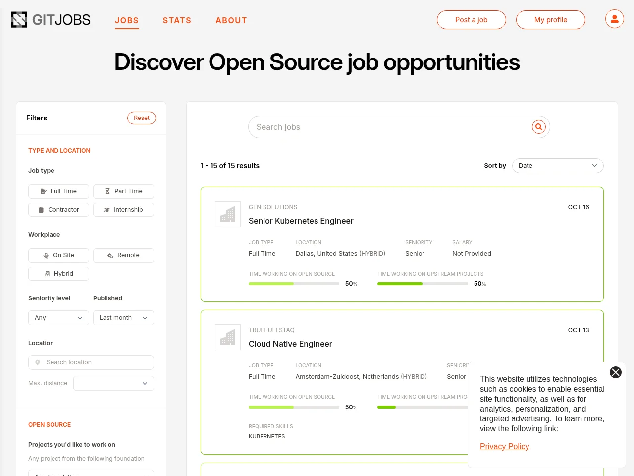 GitJobs website screenshot