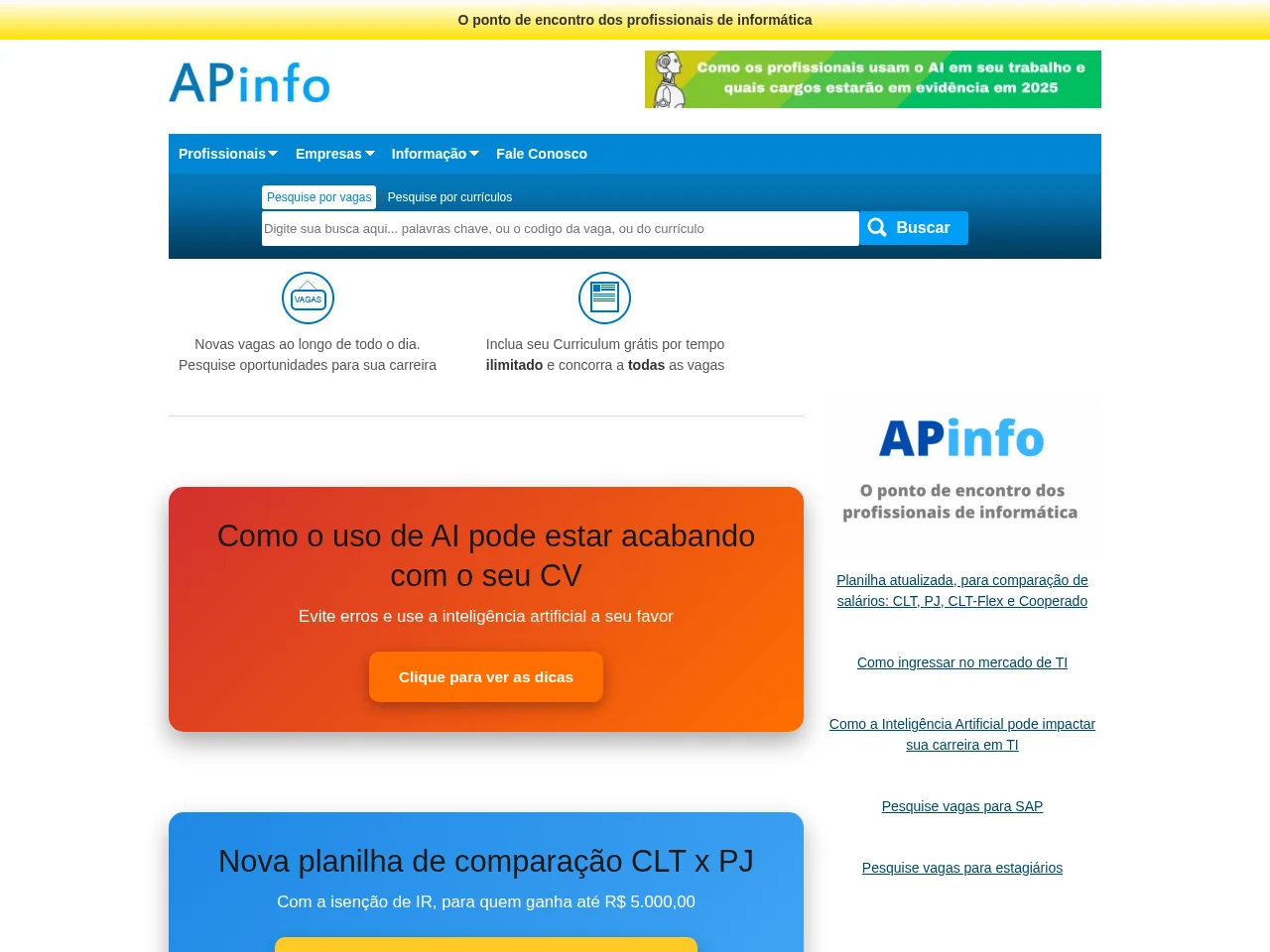 APinfo website screenshot