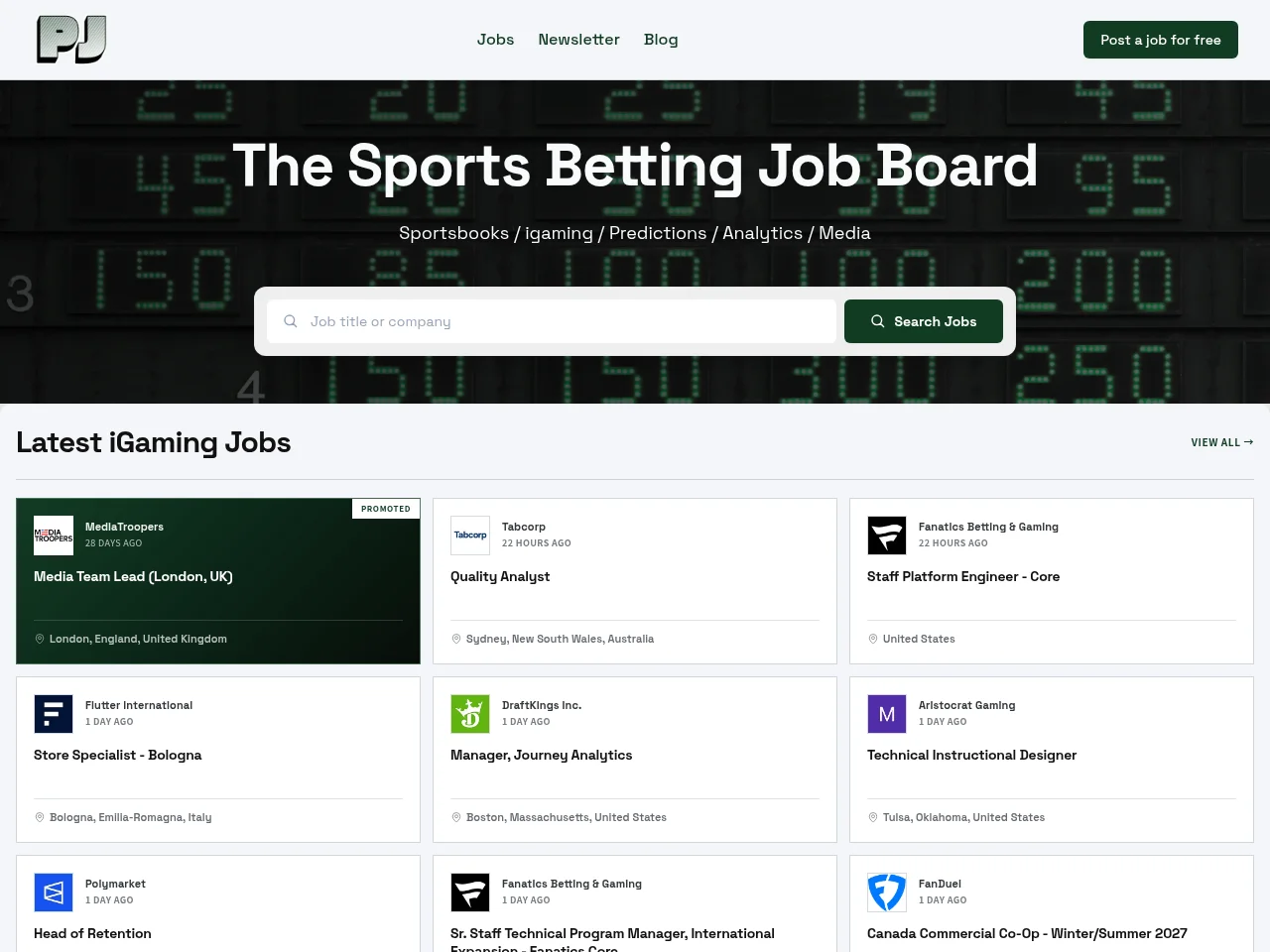 Parlay Jobs website screenshot