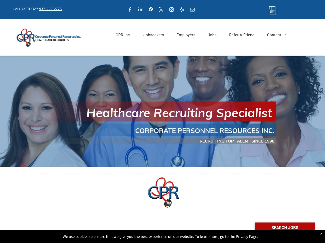 CPR-Inc. Healthcare Recruiting Specialists website screenshot