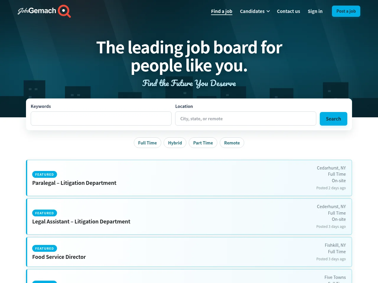 JobsGemach website screenshot