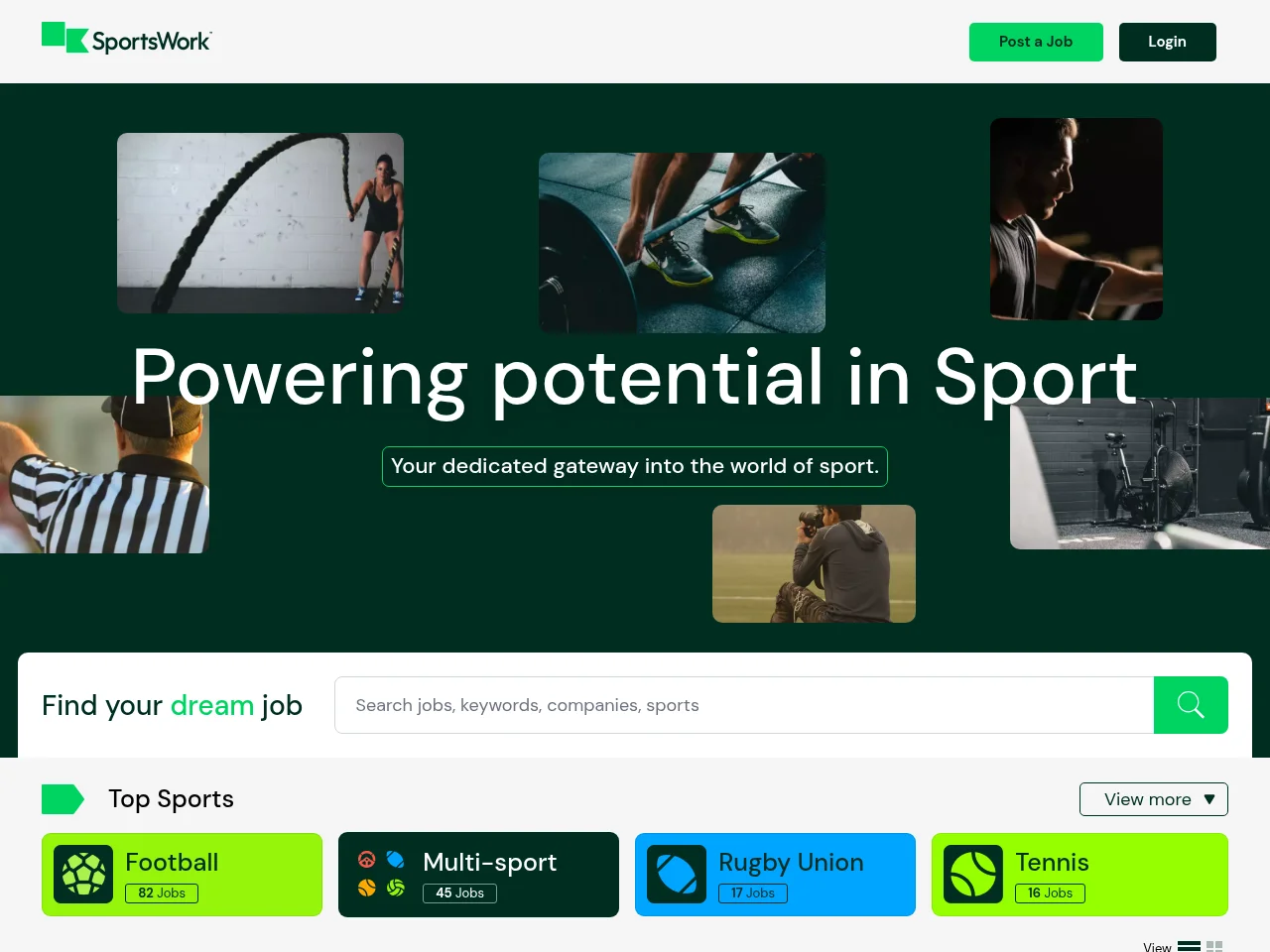 SportsWork website screenshot