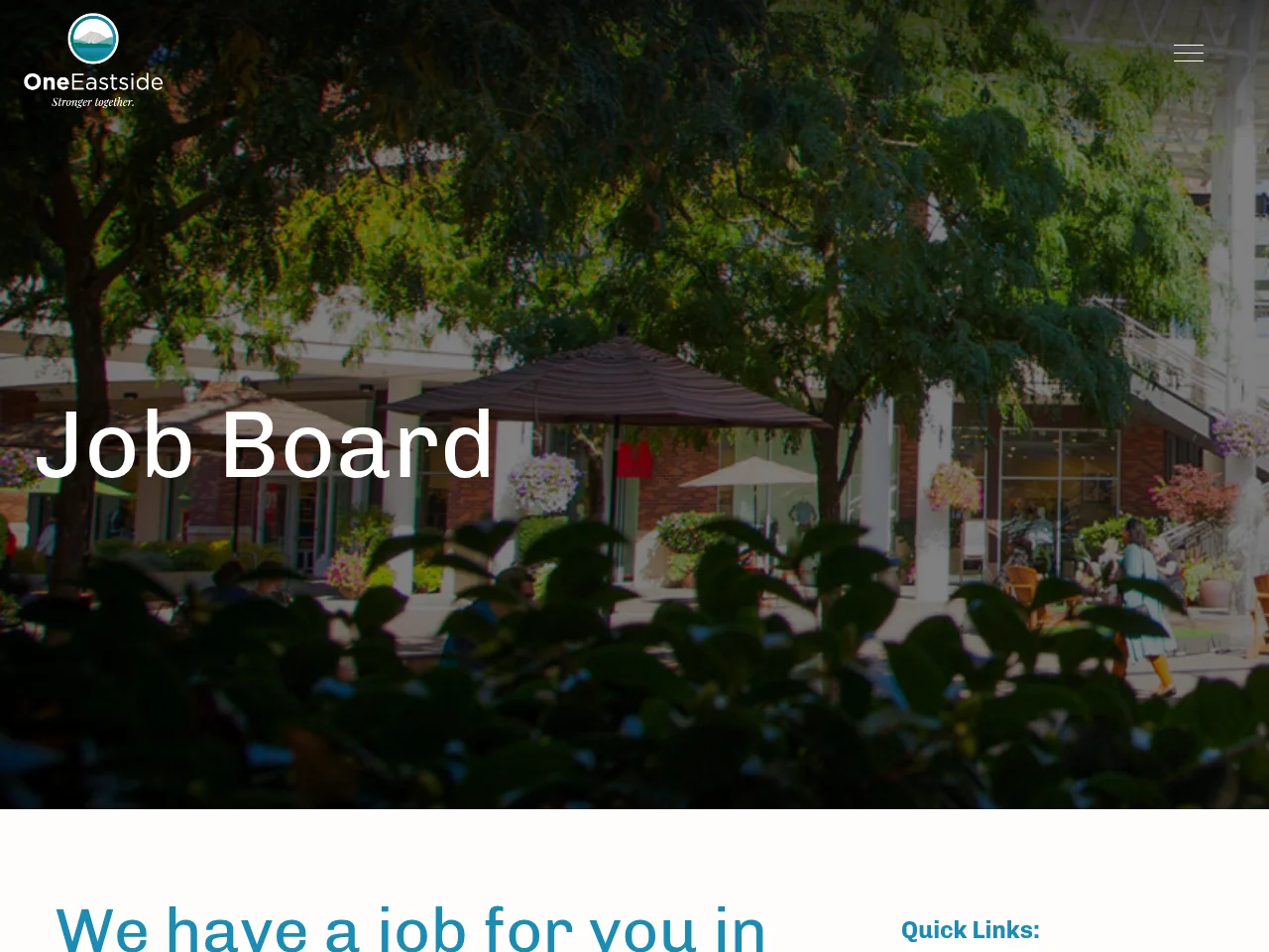 OneEastside Job Board website screenshot