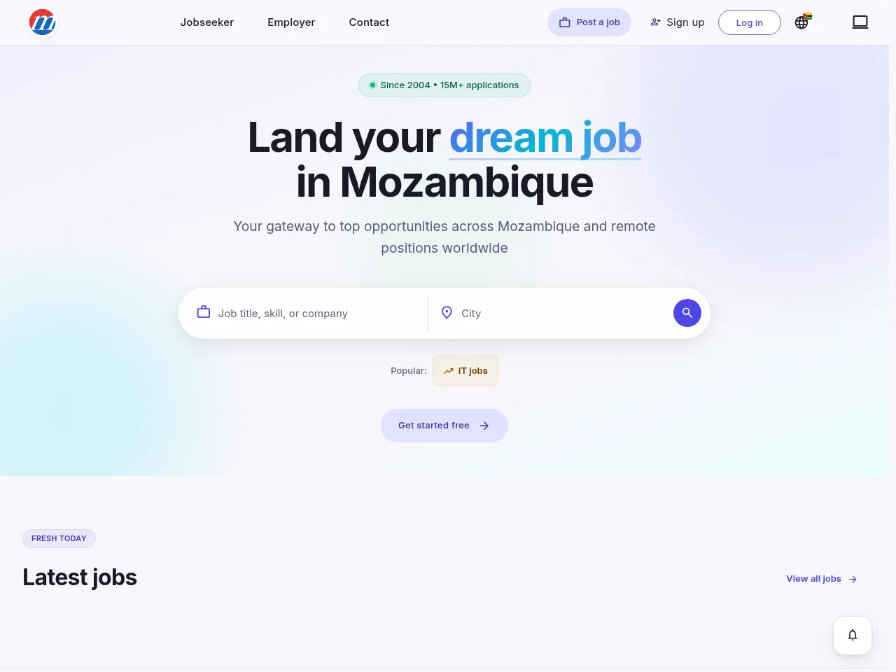 Mustakbil Mozambique website screenshot