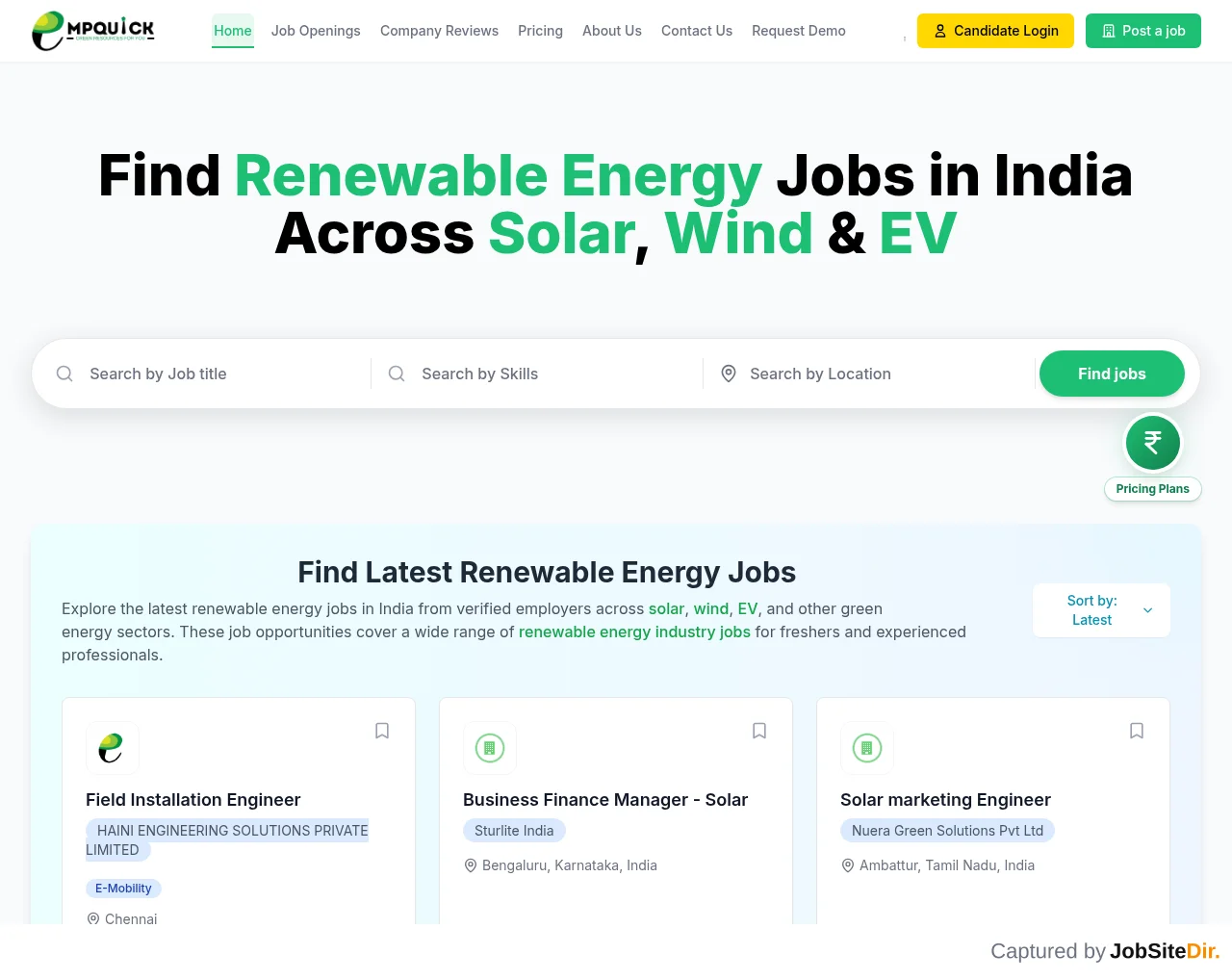 Empquick website screenshot