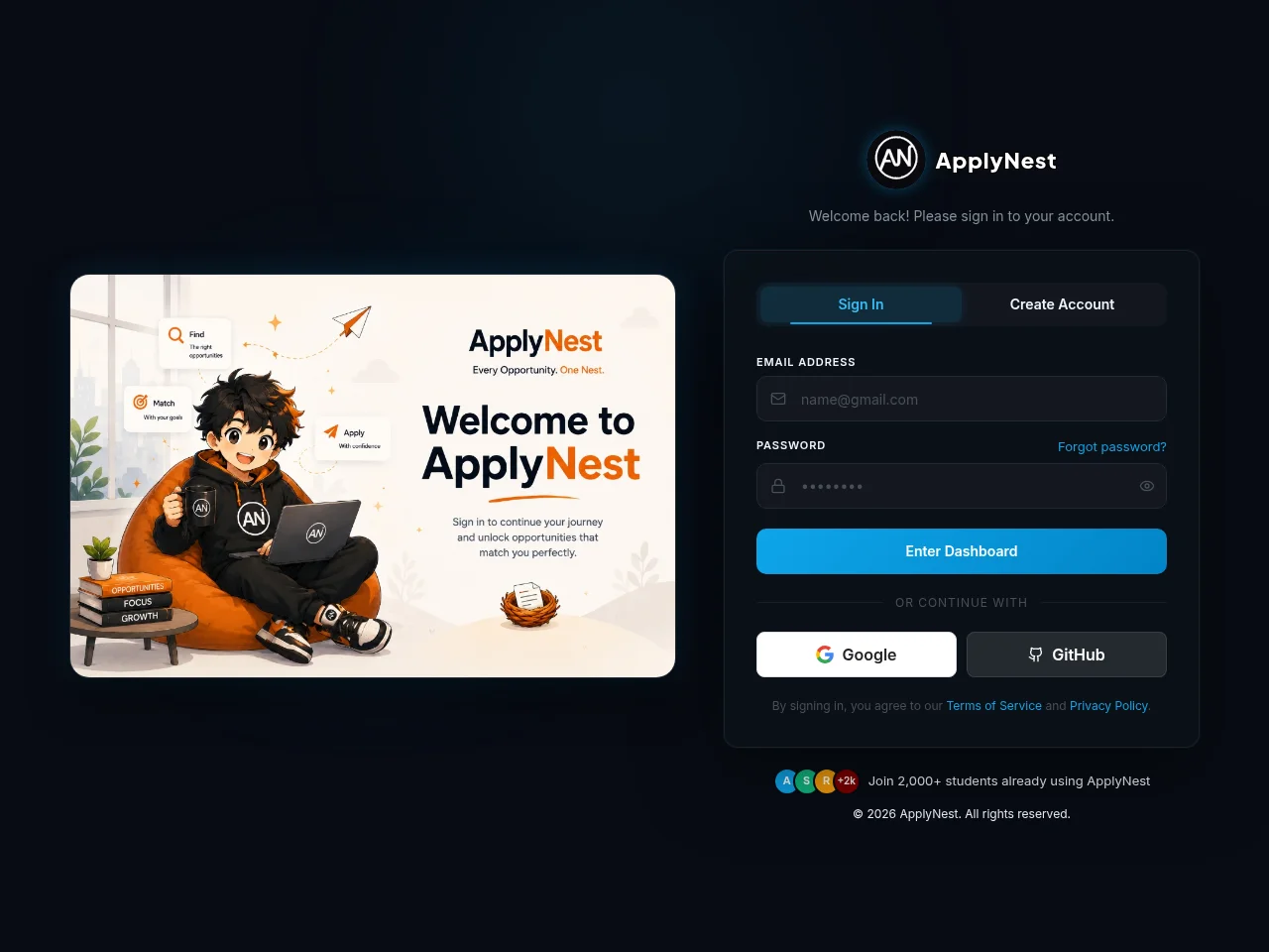 ApplyNest website screenshot