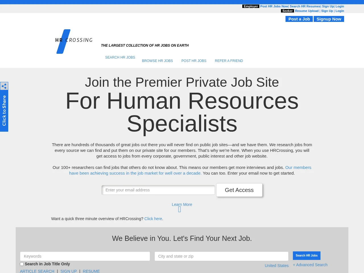 HRCrossing screenshot HRCrossing website screenshot