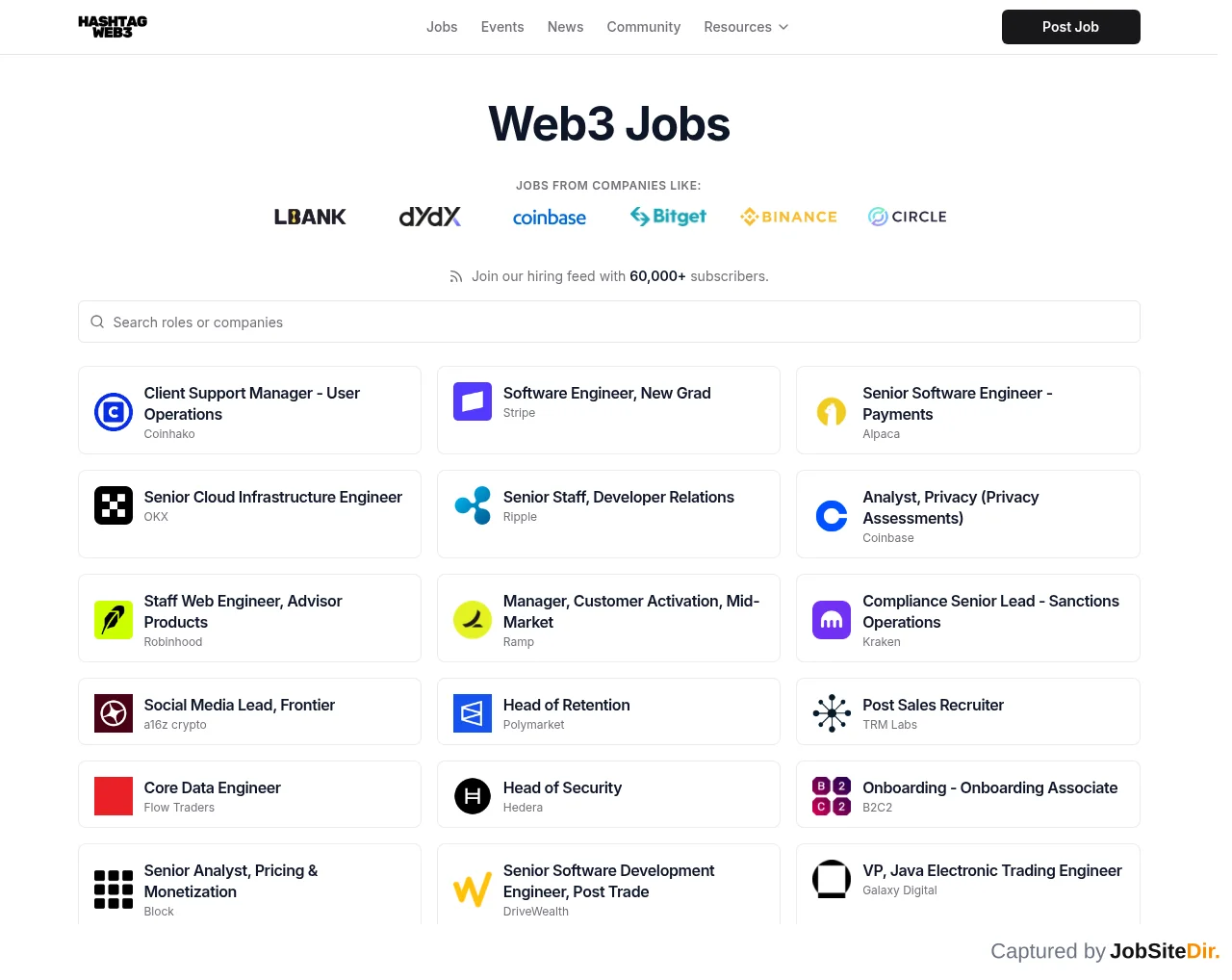 Hashtag Web3 website screenshot
