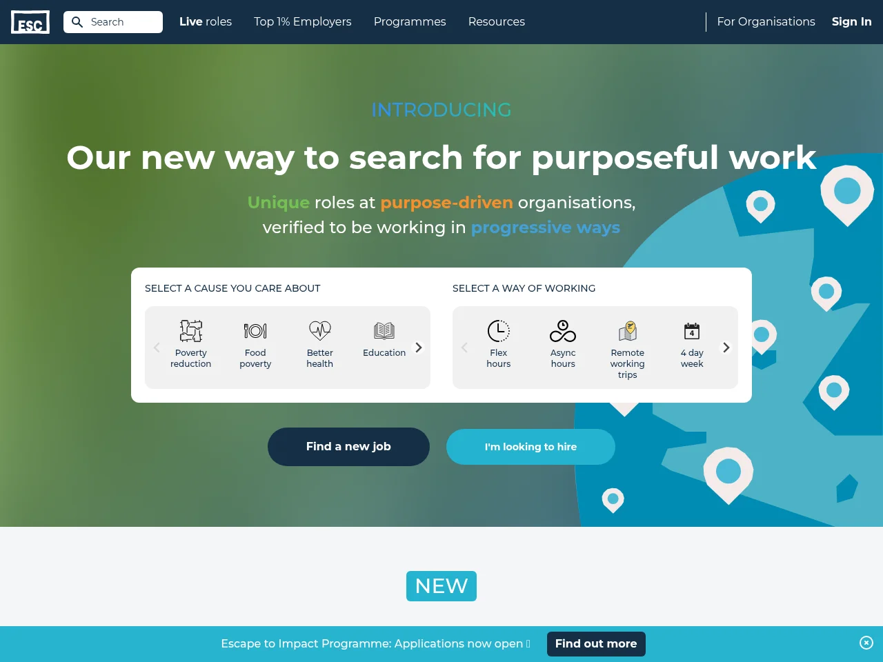 Escape the City website screenshot