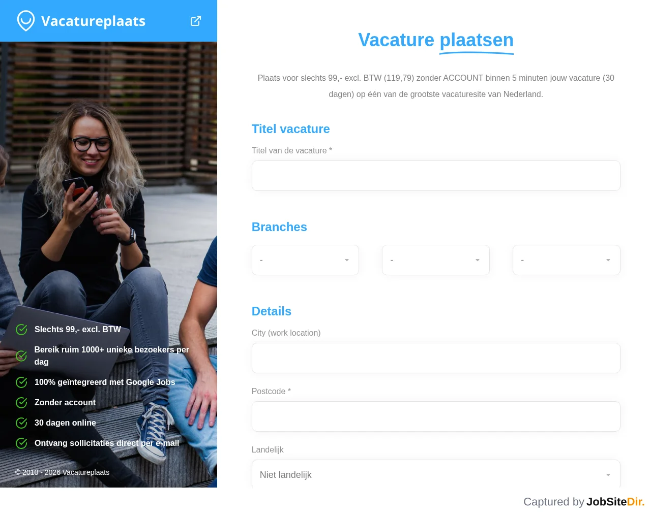 Vacatureplaats screenshot Vacatureplaats website screenshot
