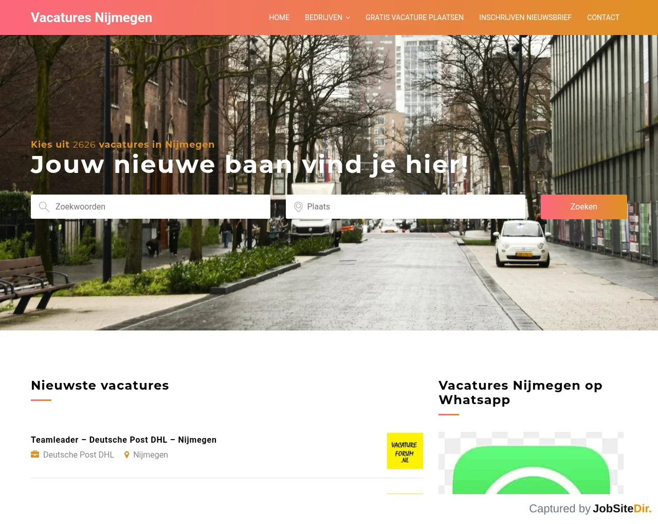 Vacatures Nijmegen website screenshot