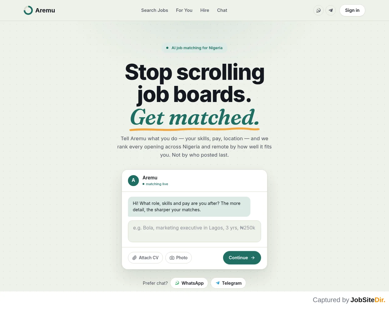 Aremu screenshot Aremu website screenshot