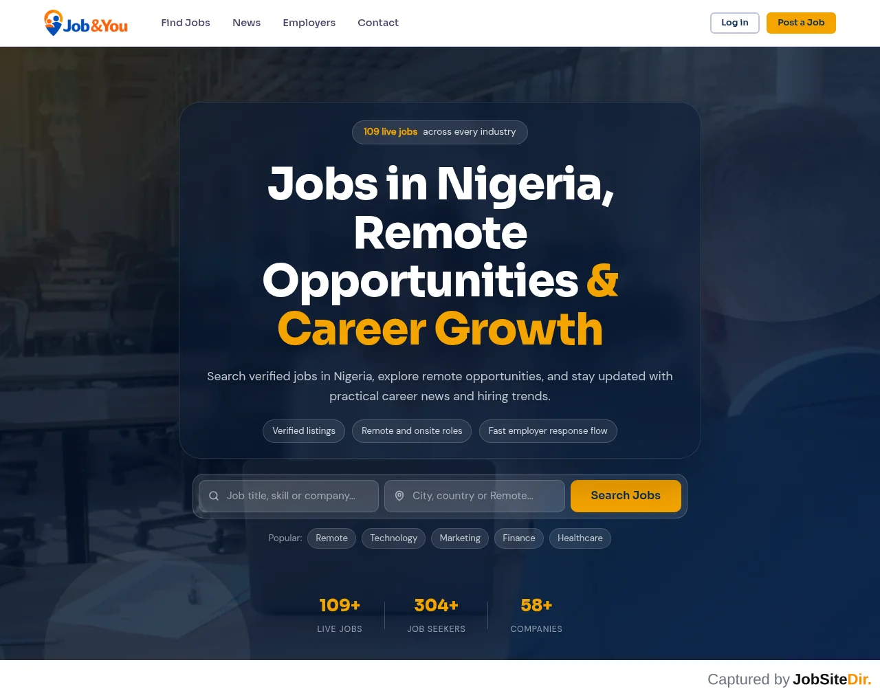 Jobandyou website screenshot