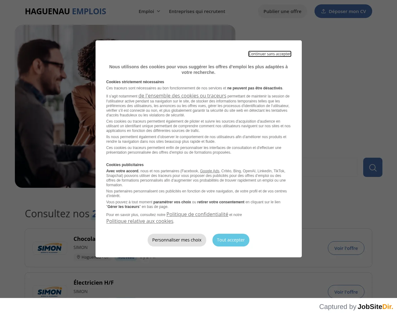 Haguenau Emplois website screenshot