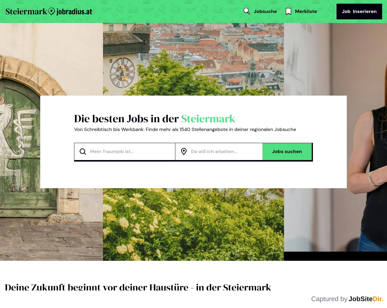 Jobradius Steiermark website screenshot