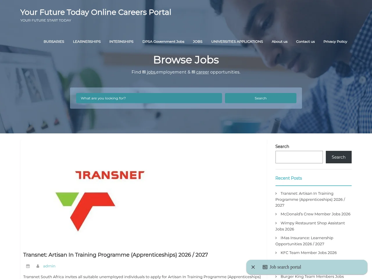 Your Future Today website screenshot