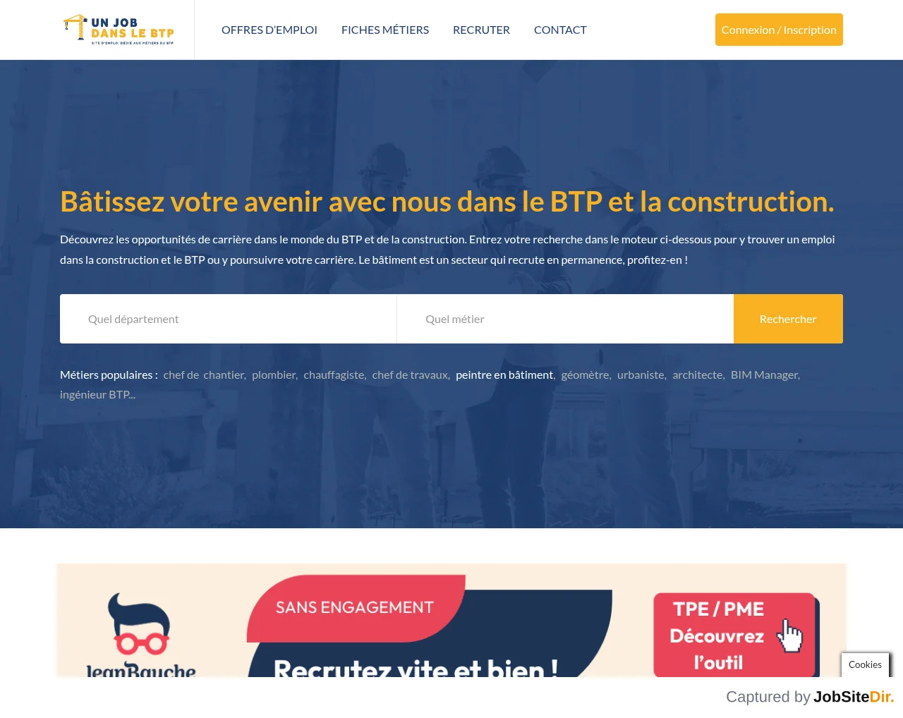 Un job dans le BTP screenshot Un job dans le BTP website screenshot