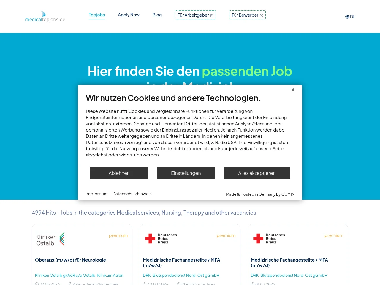 Medicaltopjobs screenshot Medicaltopjobs website screenshot