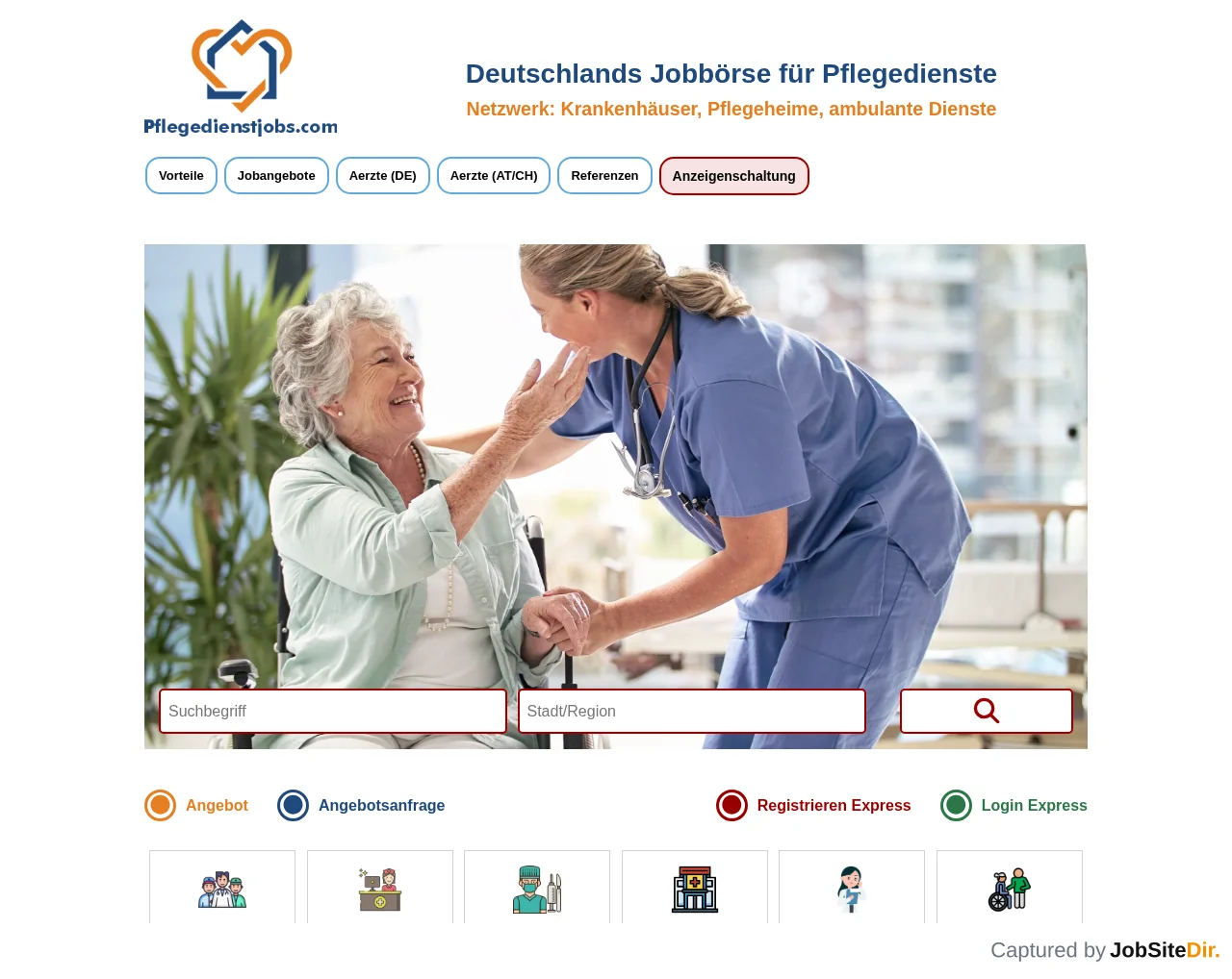 pflegedienstjobs screenshot pflegedienstjobs website screenshot