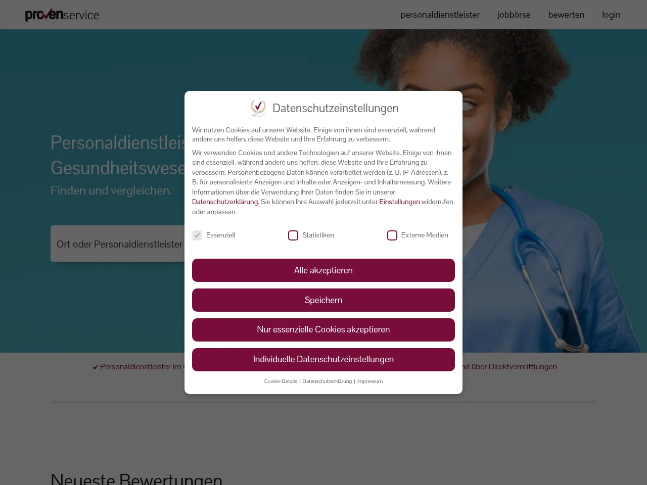 provenservice website screenshot
