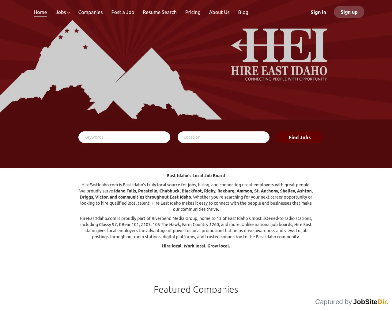 HireEastIdaho screenshot HireEastIdaho website screenshot