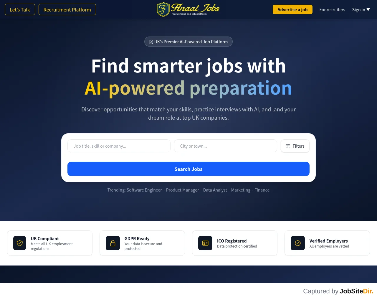 FINAAI Jobs screenshot FINAAI Jobs website screenshot