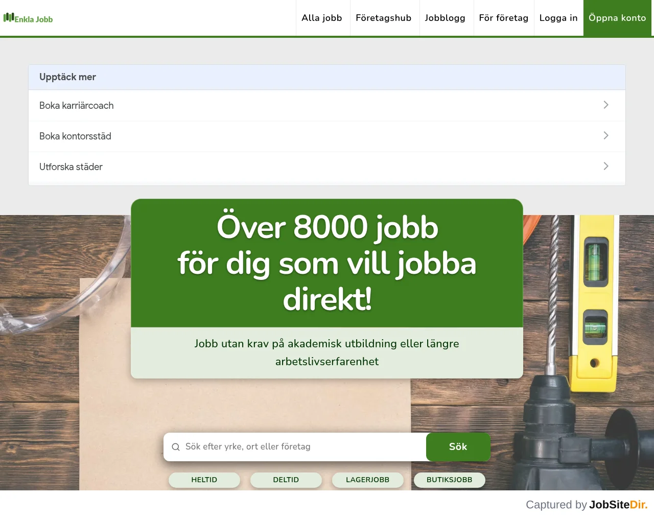 Enkla jobb screenshot Enkla jobb website screenshot