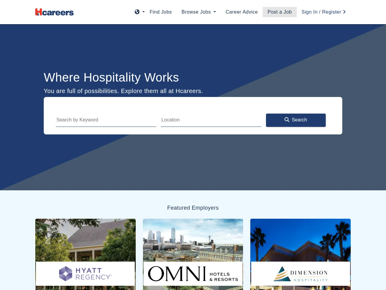 Hcareers website screenshot