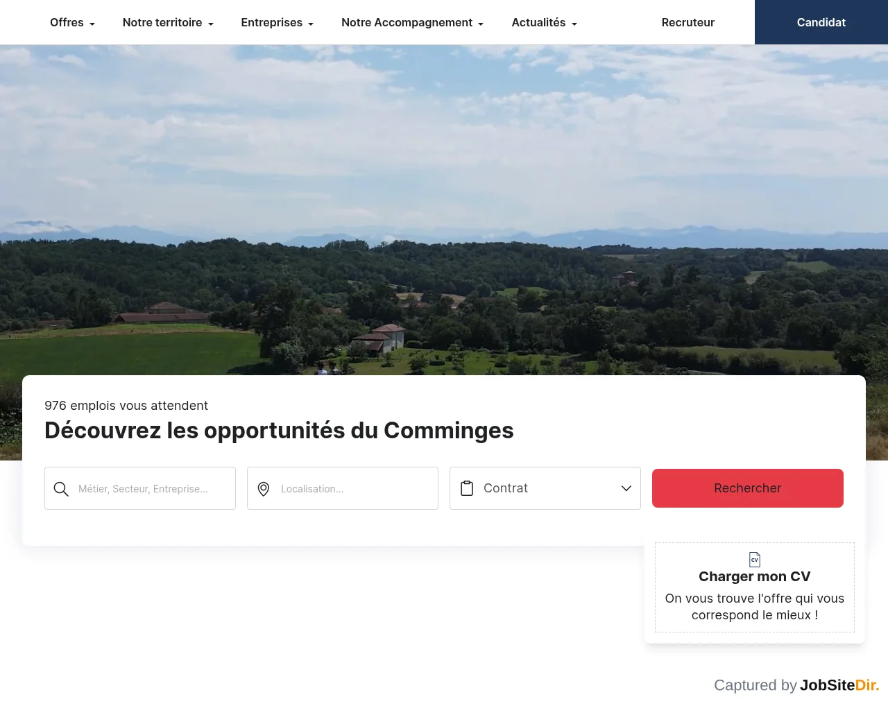 Job en Comminges website screenshot