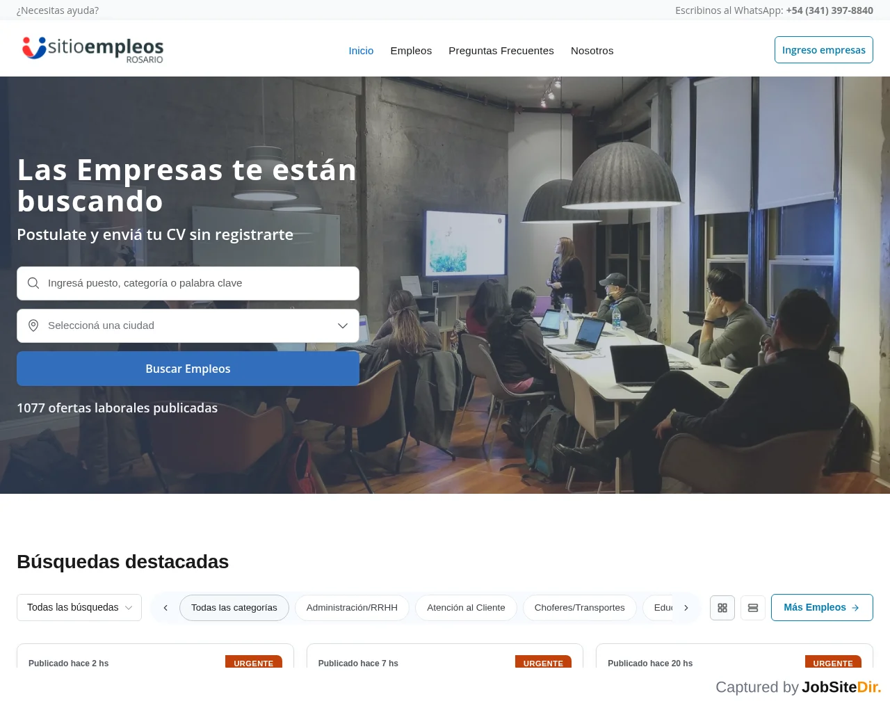 Sitio Empleos Rosario website screenshot
