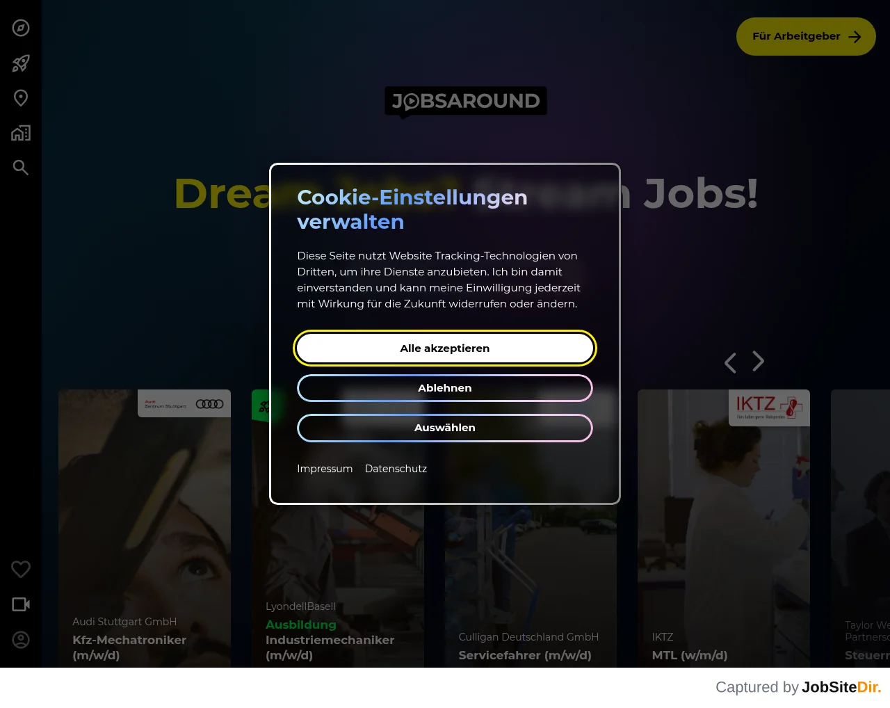 JOBSAROUND screenshot JOBSAROUND website screenshot