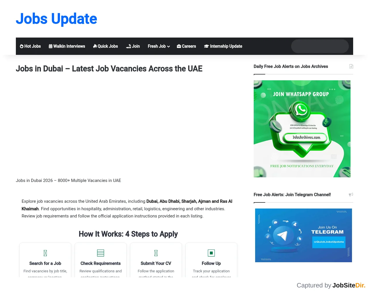 Jobs Archives screenshot Jobs Archives website screenshot