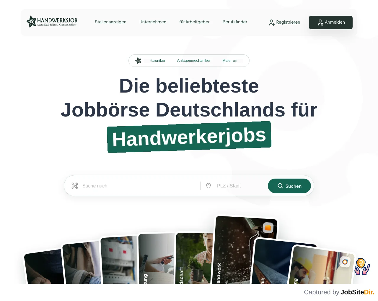 Handwerksjob website screenshot