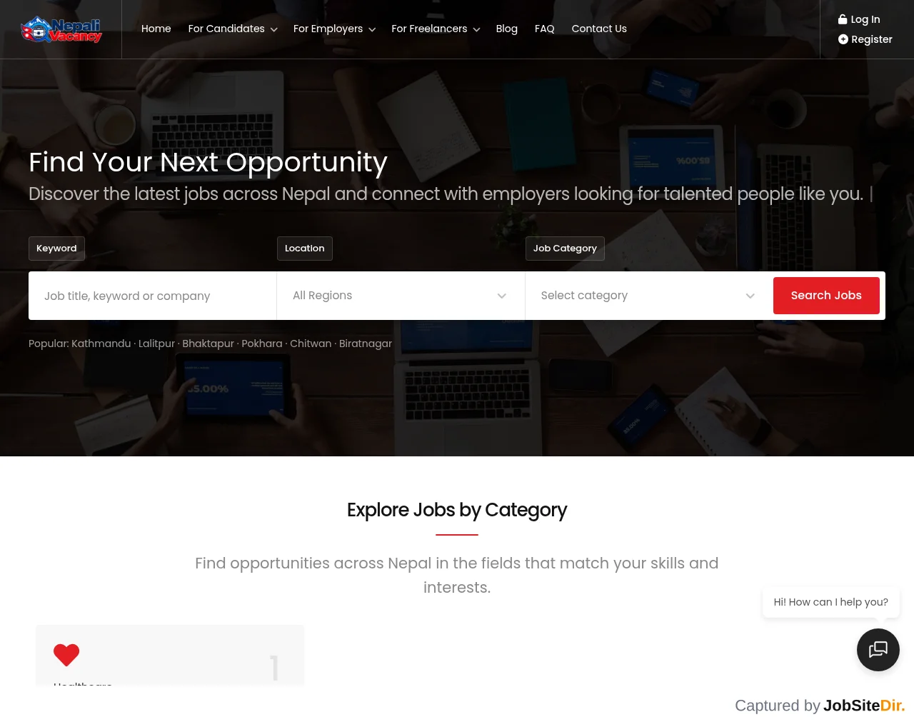 Nepali Vacancy website screenshot