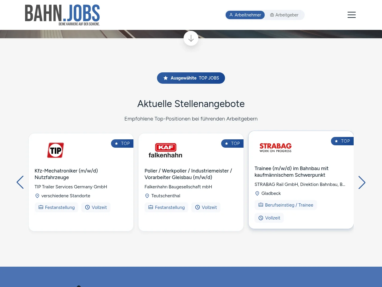 BAHN website screenshot