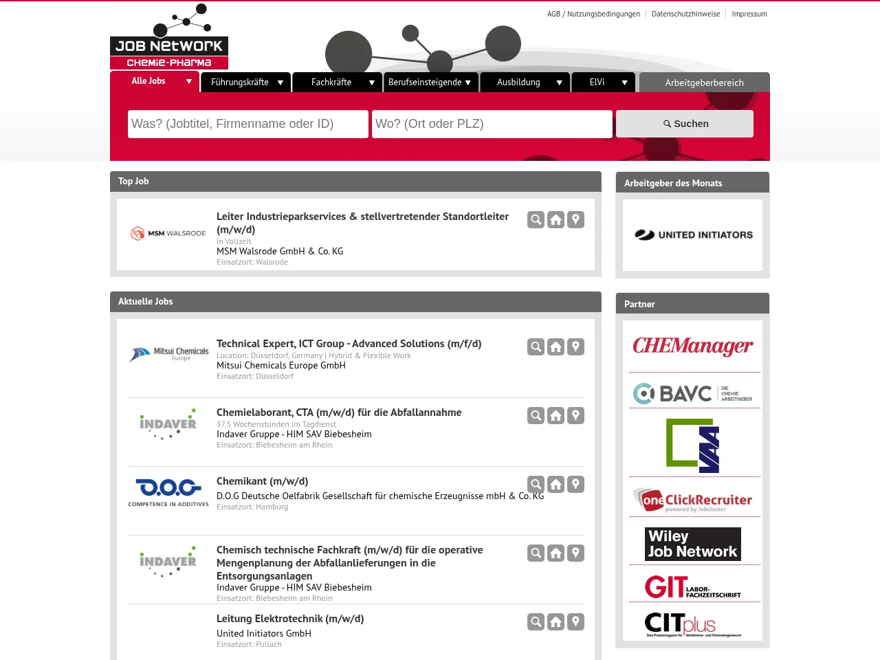 JOBNetWORK Chemie|Pharma screenshot JOBNetWORK Chemie|Pharma website screenshot