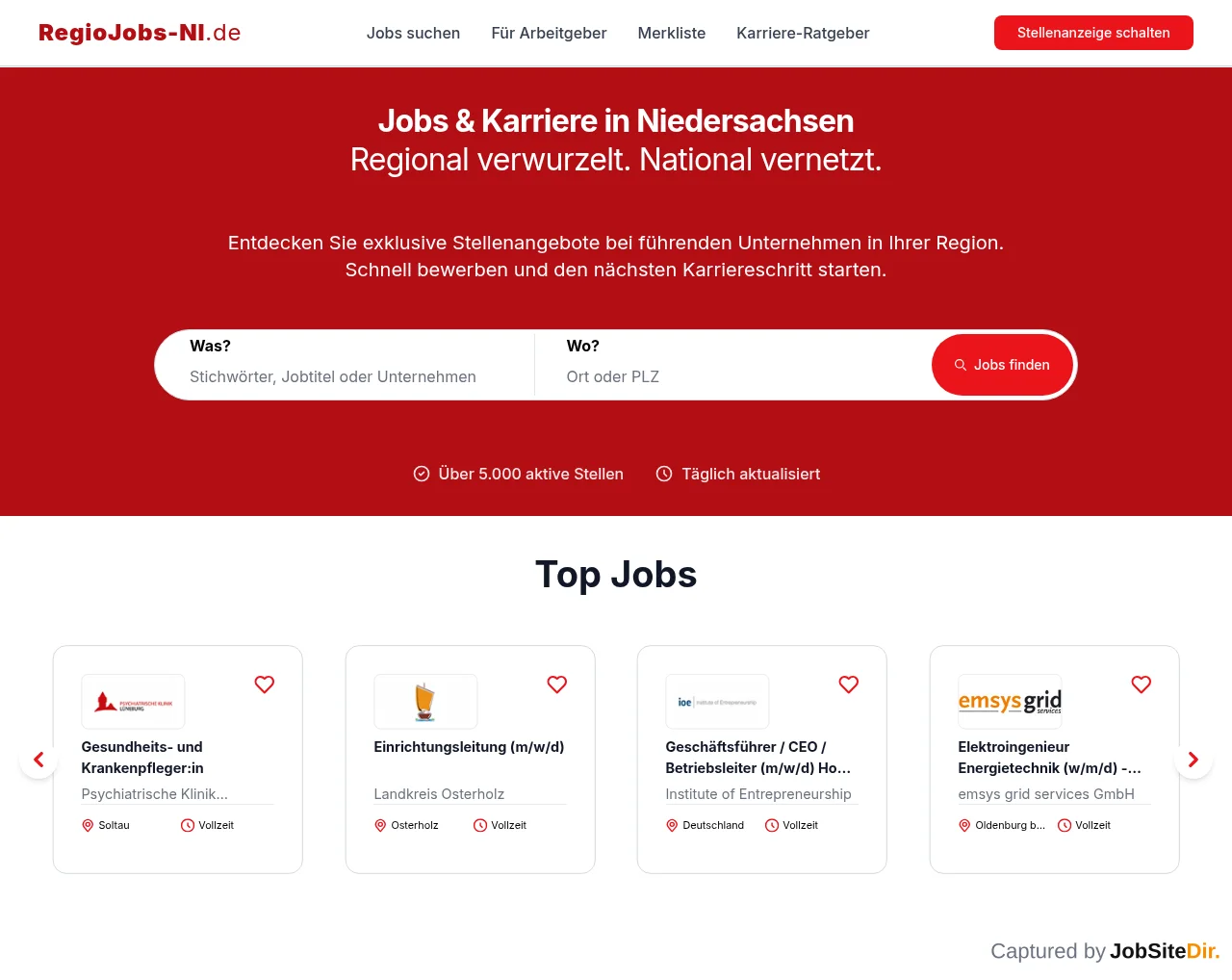 RegioJobs-NI website screenshot