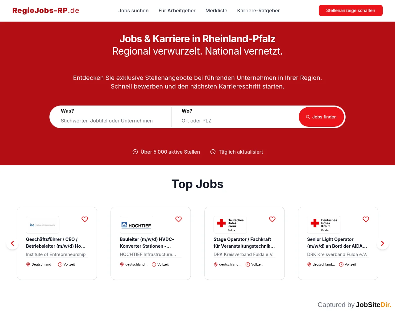 RegioJobs-RP screenshot RegioJobs-RP website screenshot