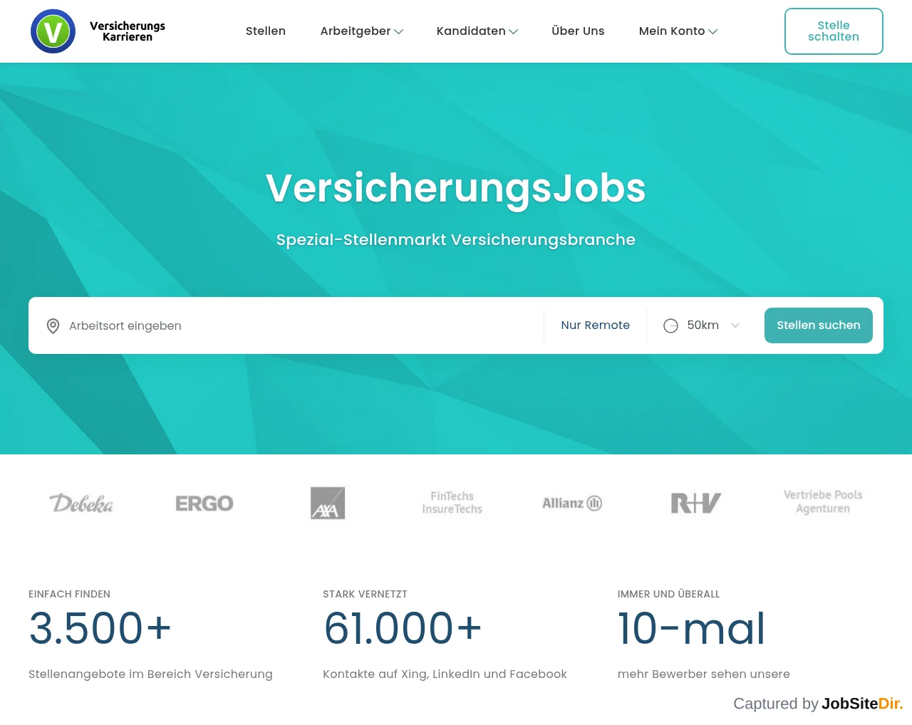 VersicherungsKarrieren website screenshot