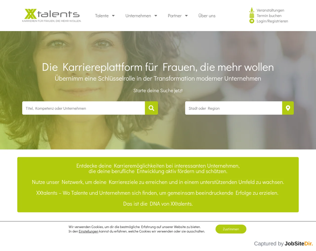 XXtalents website screenshot