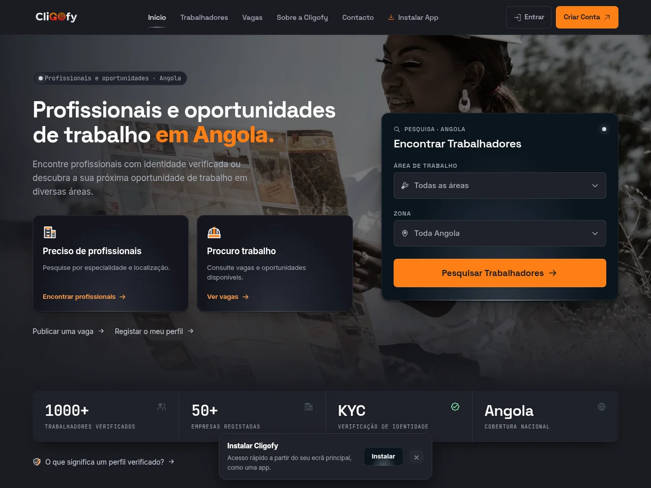 Cligofy website screenshot