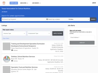 Texas Association for School Nutrition Job Board screenshot preview Texas Association for School Nutrition Job Board screenshot preview
