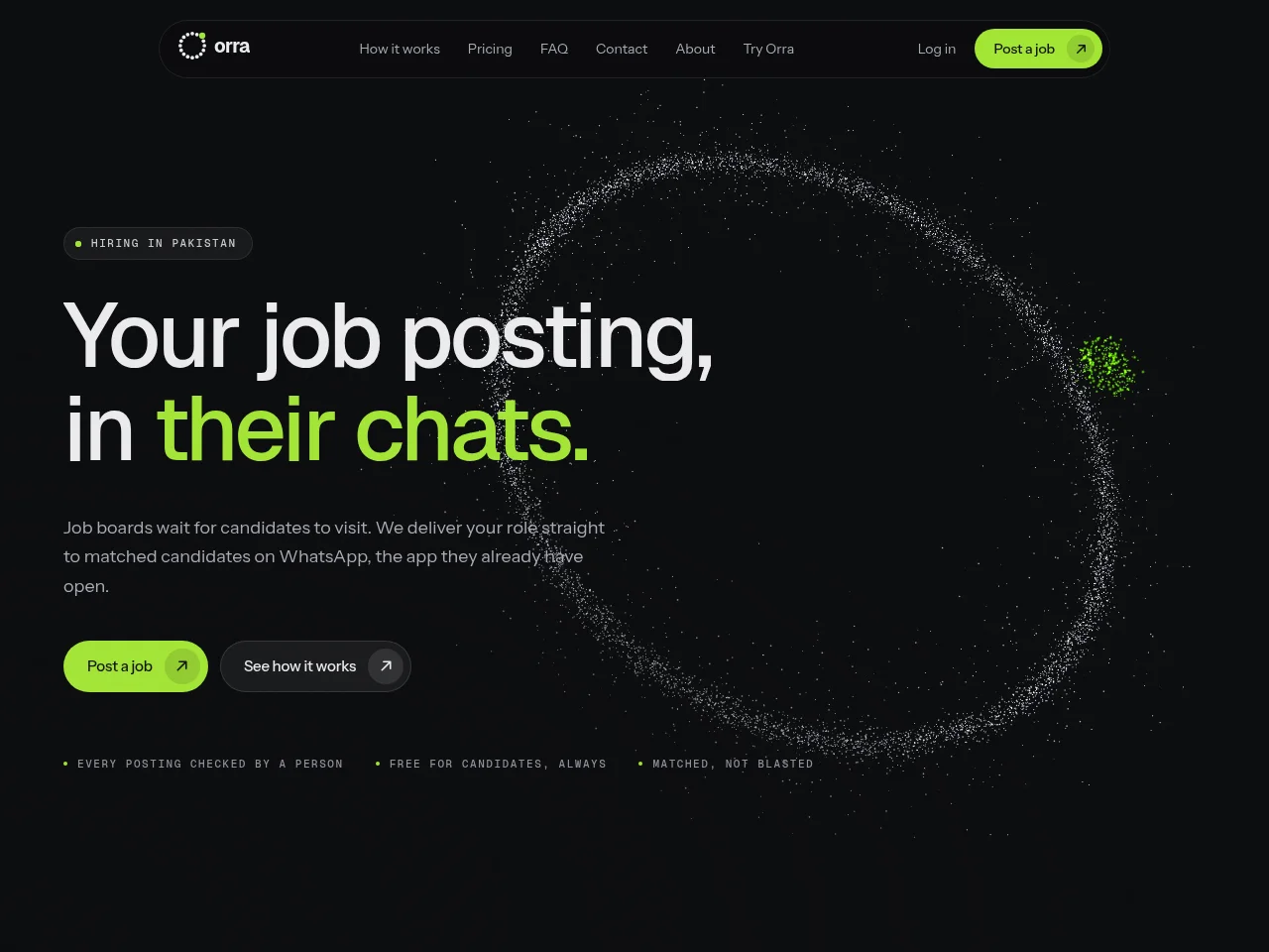 Orra website screenshot