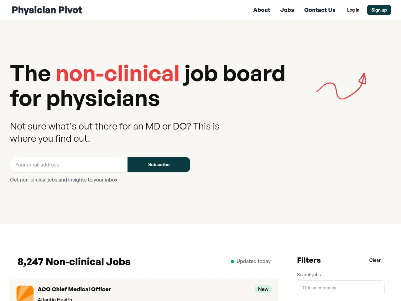 Physician Pivot screenshot Physician Pivot website screenshot