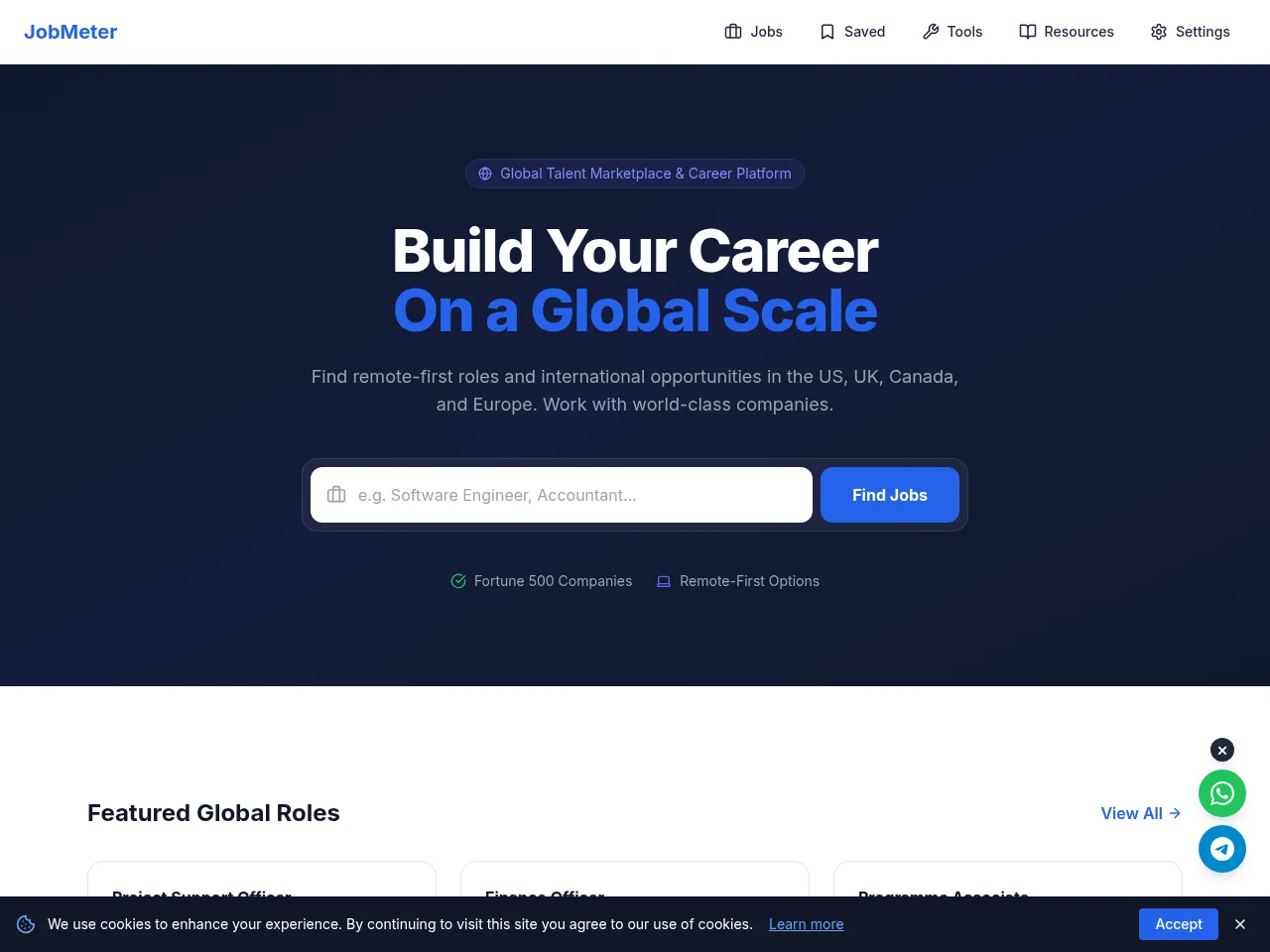 JobMeter website screenshot