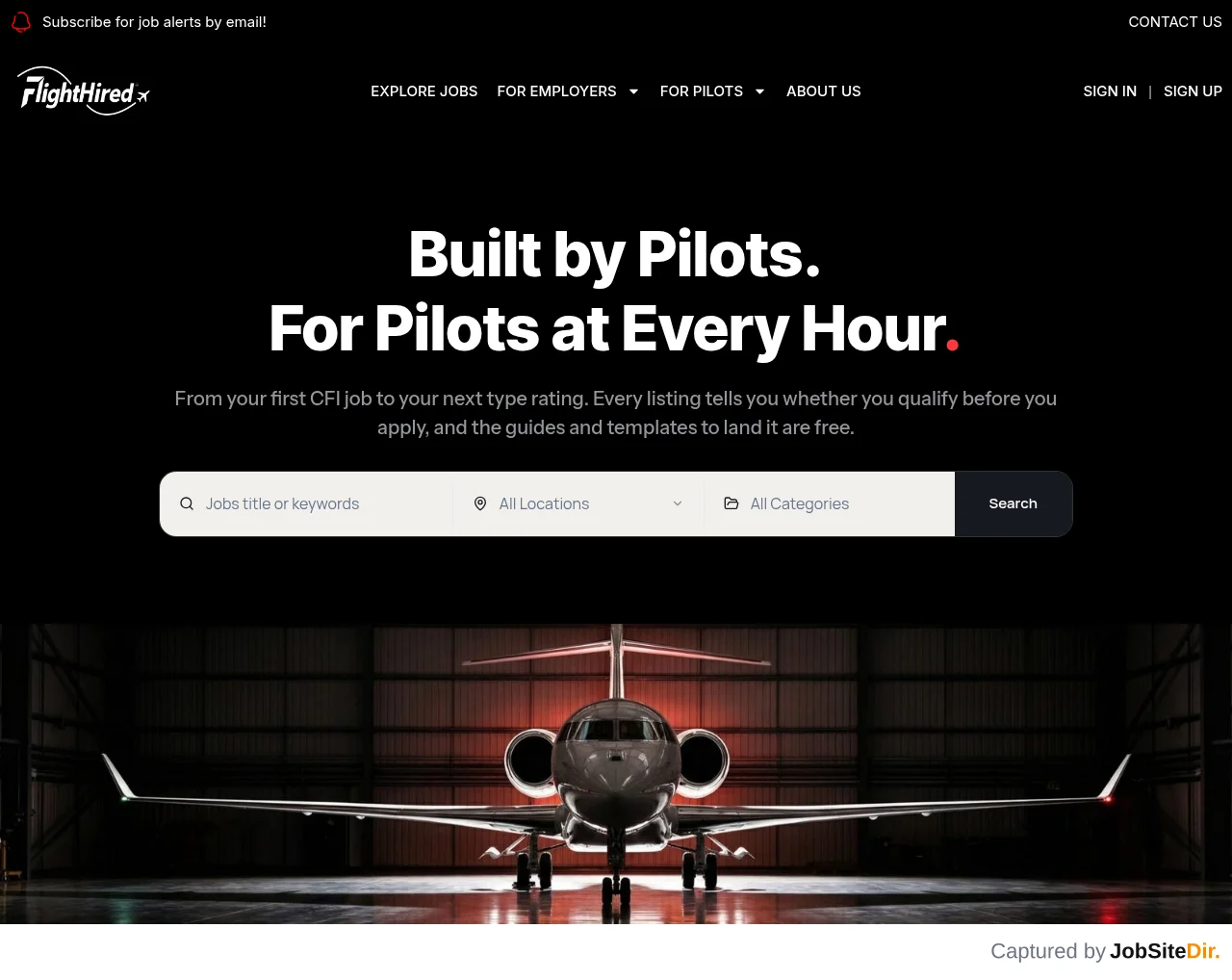 FlightHired website screenshot