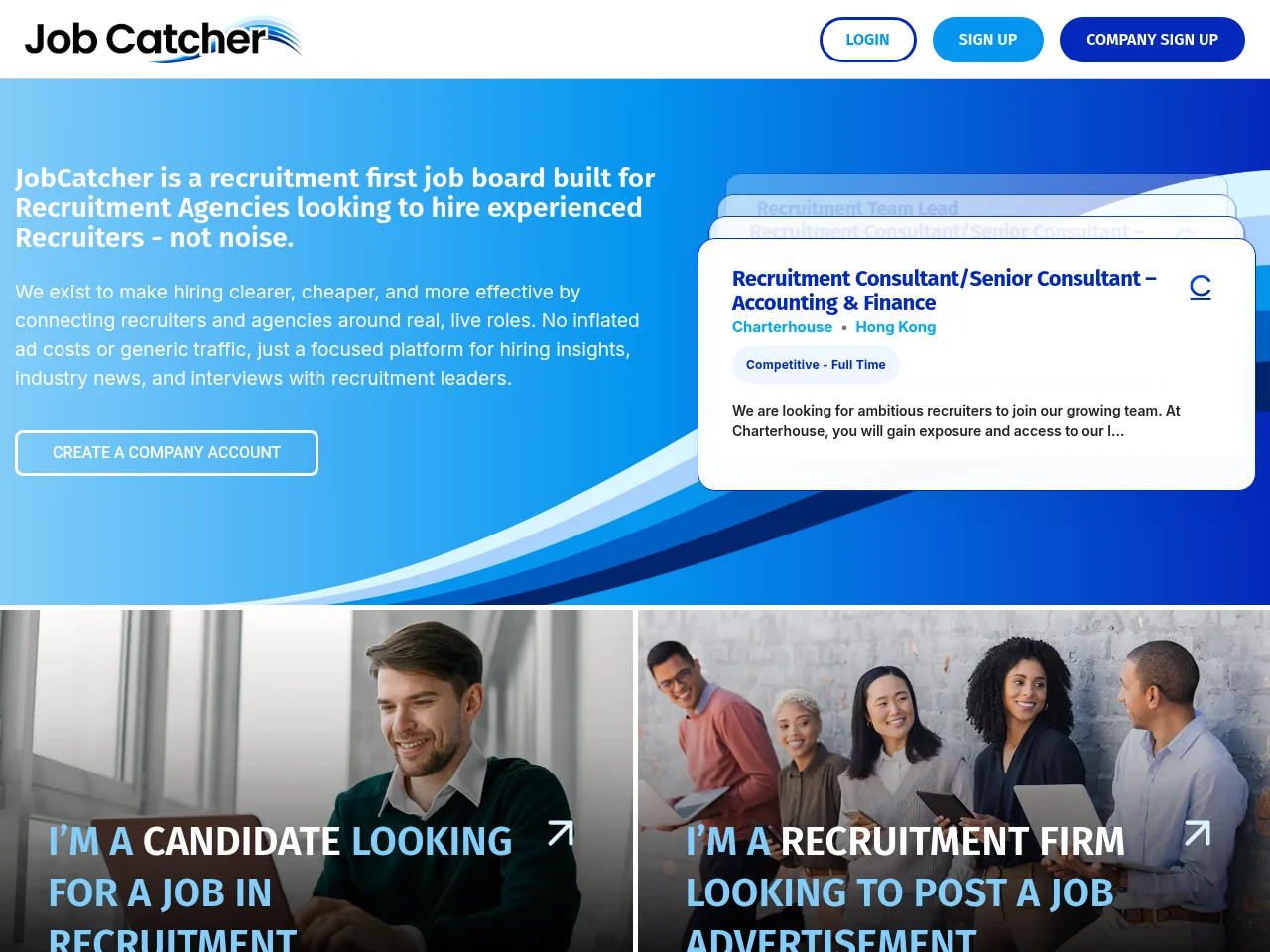 JobCatcher website screenshot