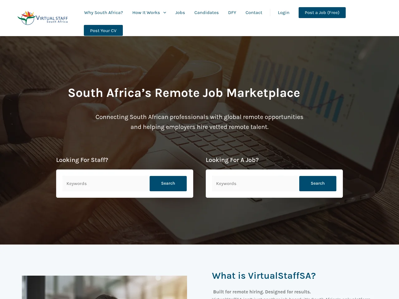 Virtual Staff South Africa screenshot Virtual Staff South Africa website screenshot