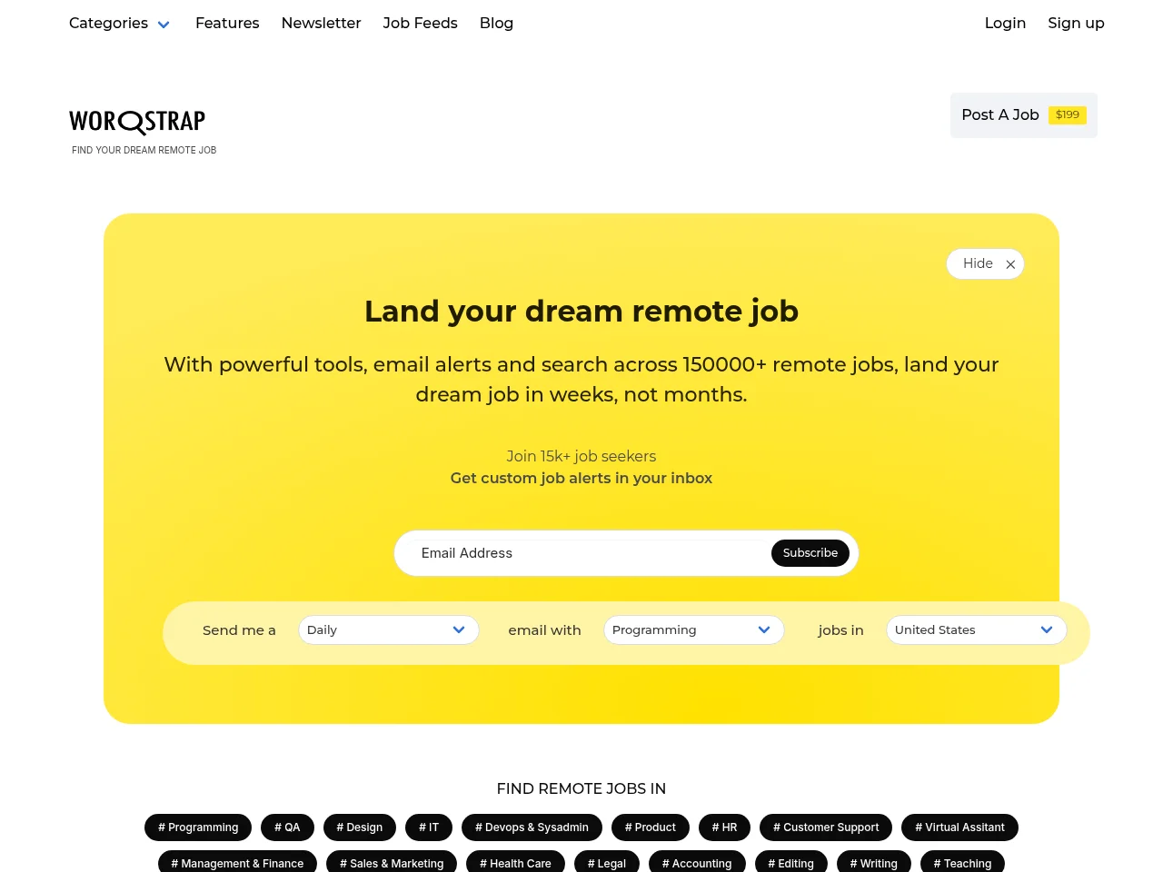 Worqstrap screenshot Worqstrap website screenshot